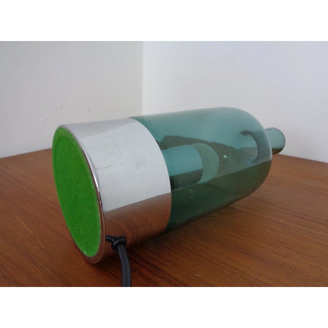 Glass Italian Glass & Chrome Table Lamp, 1960s For Sale - Image 7 of 13