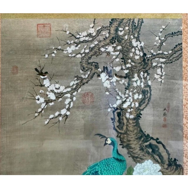 Textile Chelsea House Pair of Monumental Hand-Painted Silk Paintings Chinoiserie For Sale - Image 7 of 18