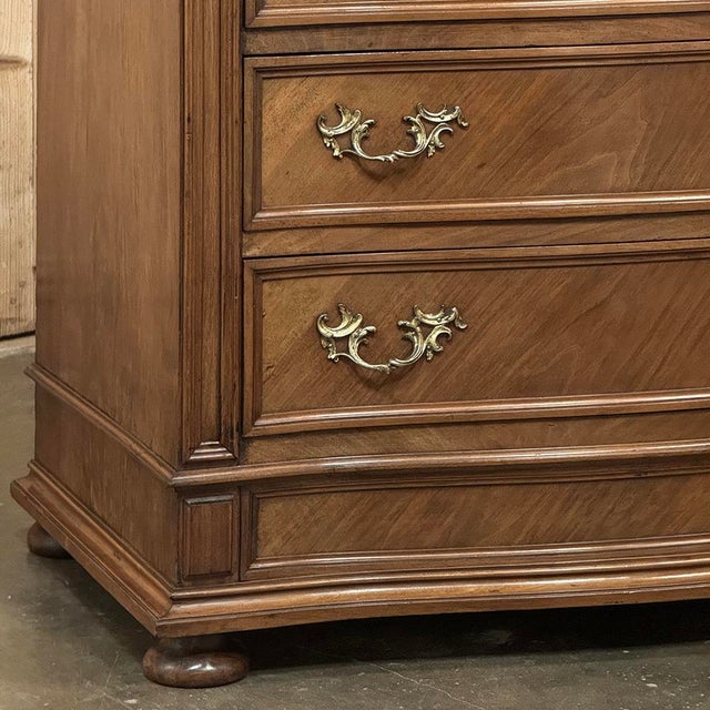 Chestnut Antique Dutch Neoclassical Marble Top Walnut Chest of Drawers For Sale - Image 8 of 12