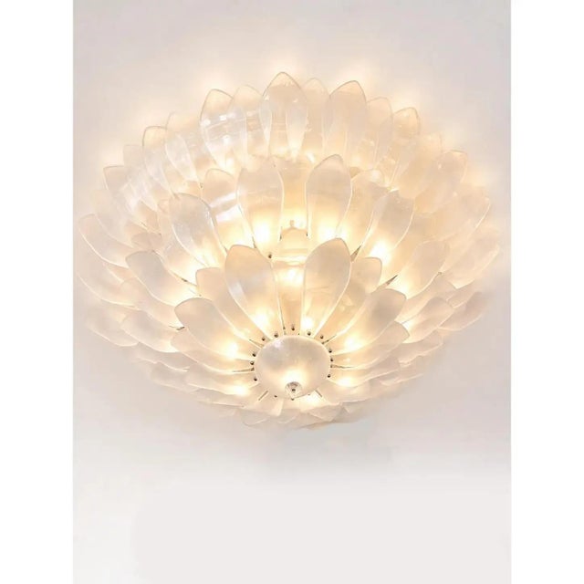 Early 21st Century Sanded Petals Murano Glass Flush Mount by Simoeng For Sale - Image 5 of 7