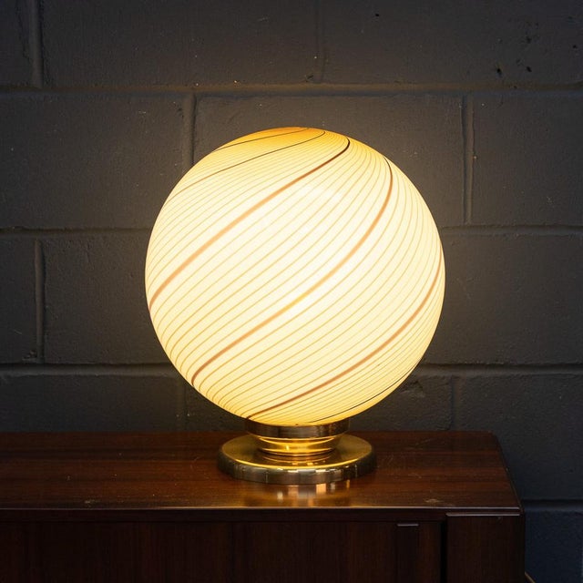 Vintage 20th Century Italian Hand Blown Glass Table Lamp, Murano, 1980 For Sale - Image 3 of 18