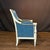 Textile Antique French Neoclassical Painted Armchairs or Bergères in Blue Mohair- A Pair For Sale - Image 7 of 11