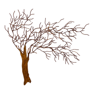 William Bowie Metal Tree Wall Sculpture (Signed)