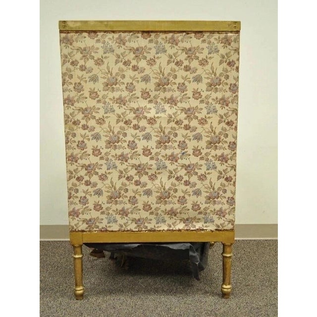 Antique French Louis XVI Victorian Gold Gilt Wood Wing Back Bergere Arm Chair For Sale - Image 10 of 10
