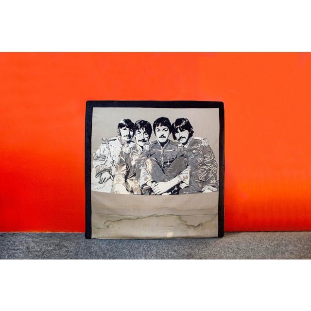 1980s Italian Embroidered Headboard with the Beatles, 1980s For Sale - Image 5 of 5