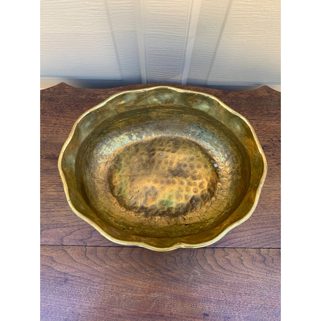 Brass Vintage English Country Trompe L’Oeil Brass Rope Cachepot For Sale - Image 8 of 10