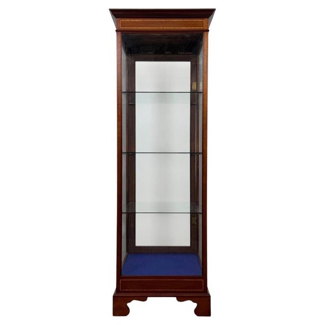Antique 20th Century Inlaid Mahogany Freestanding Shop Display Cabinet For Sale - Image 6 of 11