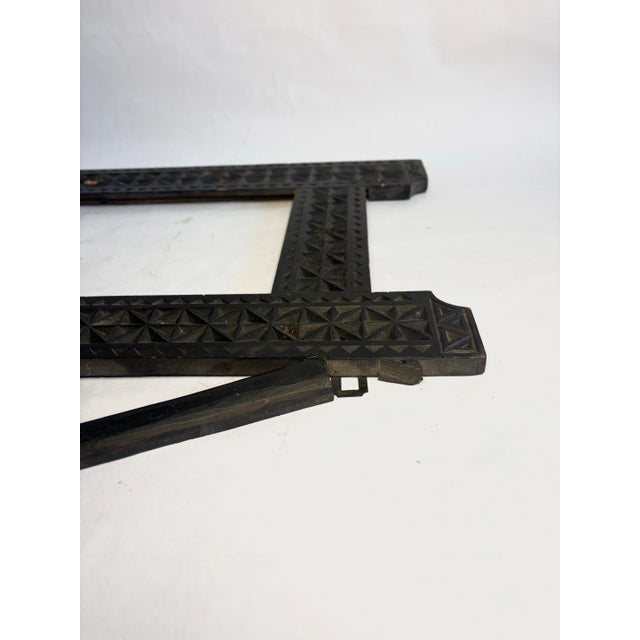 Antique Chip-Carved Tramp Art Frame Axe Motif For Sale - Image 10 of 11