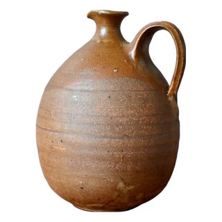 Vintage Wabi-Sabi Glazed Stoneware Pitcher, 1950s For Sale