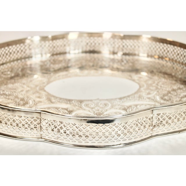 Mid 20th Century French Silver Plate Serpentine Tray For Sale - Image 4 of 9