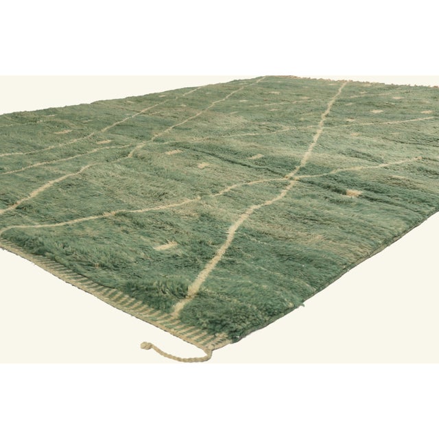 22077 Contemporary Beni Mrirt Moroccan Rug, 08'01 x 11'01. The Verdant Legacy: A Contemporary Beni Mrirt Moroccan...