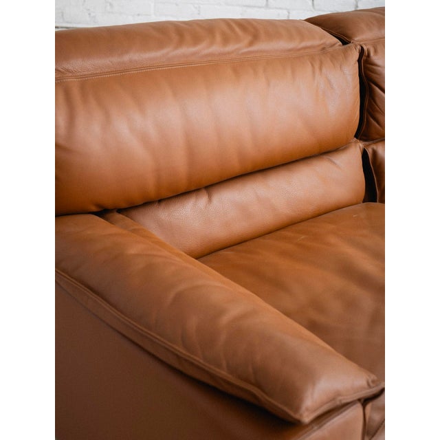 Rossi di Albizzate Carlo Bartoli Modular Sofa in Cognac Leather for Rossi Di Albizzate For Sale - Image 4 of 8