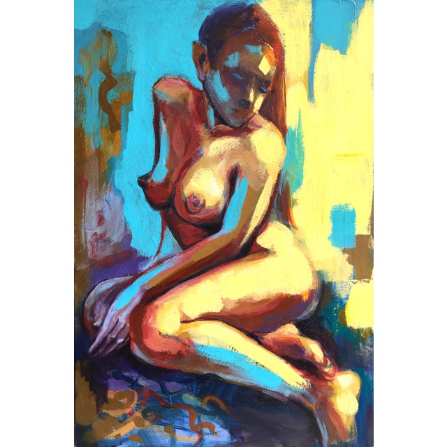 Victoria Nude Woman Original Painting Large Wall Decor by Artist Valeriya Serova For Sale - Image 9 of 10