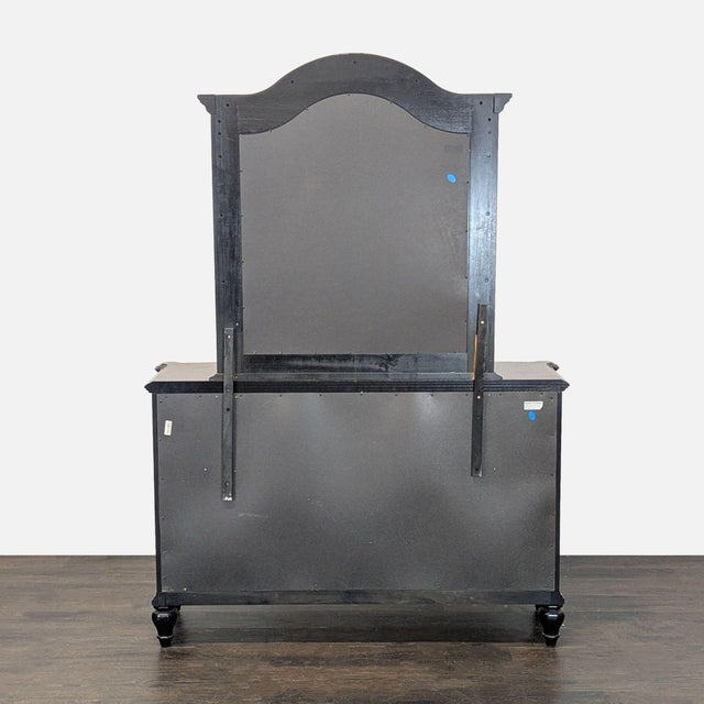 Classic Black Dresser With Mirror and 9 Drawers For Sale In San Francisco - Image 6 of 12