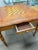 Wood Faux Bamboo Table Set, Mahjong, Card/Game Table With 4 Chairs. Fully Refurbished With New Upholstery. For Sale - Image 7 of 8