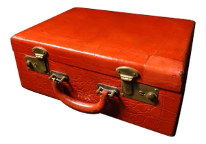 Red Croc Embossed Vintage Leather Decor Case