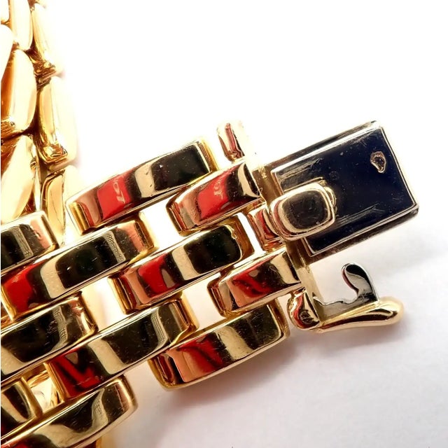 1990s 1990s Cartier Maillon Panthere Five-Row Wide 20" Long Yellow Gold Necklace For Sale - Image 5 of 10