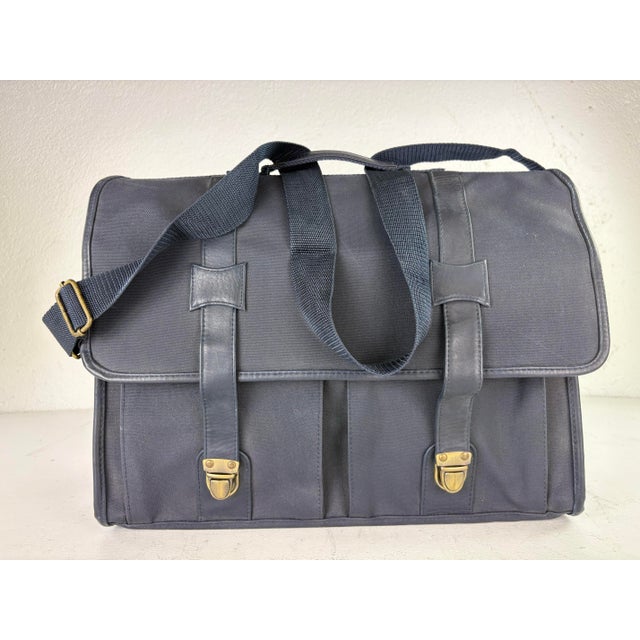 Yves Saint Laurent Yves Saint Laurent Mid-Century, Leather and Canvas Satchel For Sale - Image 4 of 11