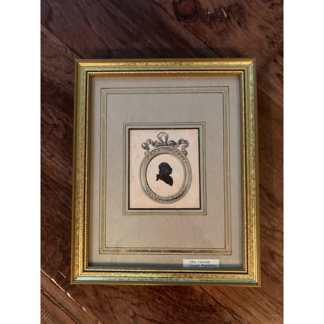 Three impressive 18th & 19th century engraved silhouettes in custom mats and giltwood frames and in varied sizes. A lovely...