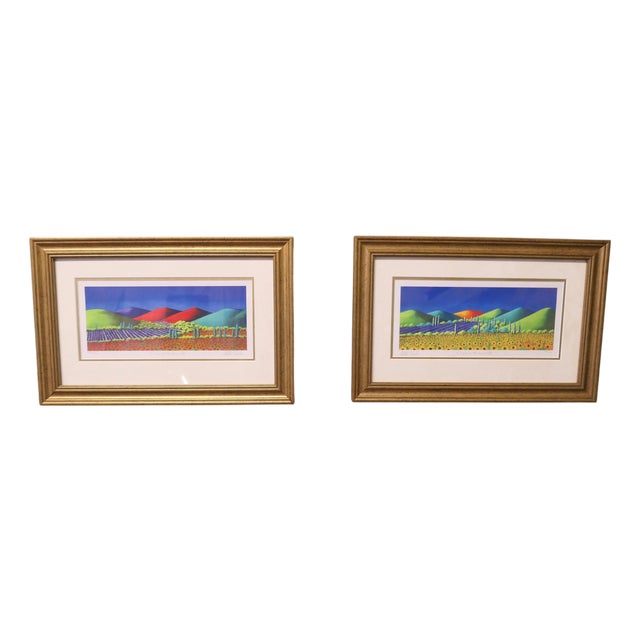Stella Parslow, St. Amands Circus II & III, 1990, Paper, Framed, Set of 2 For Sale