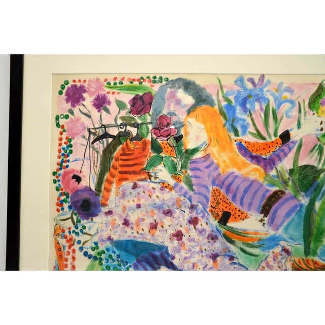 Modern Bettina, Hippy Lovers, 1973, Large Watercolour For Sale - Image 3 of 9