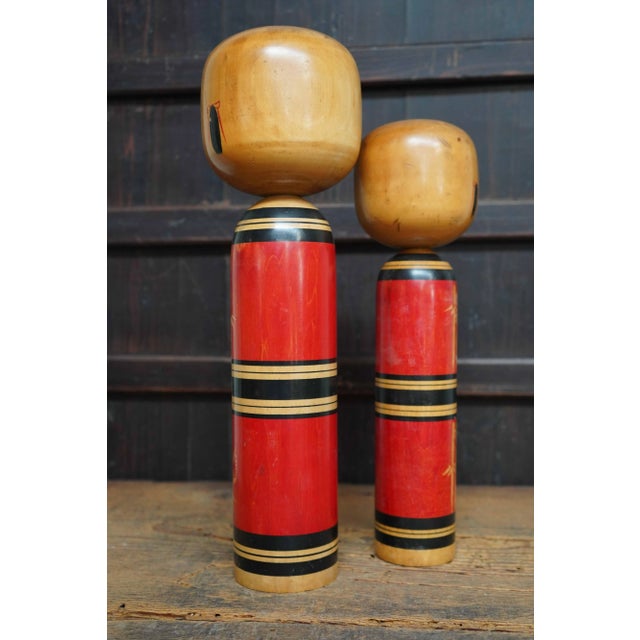 Vintage Traditional Kokeshis by Kawamura Shoji, Japan, 1960s, Set of 2 For Sale - Image 9 of 11