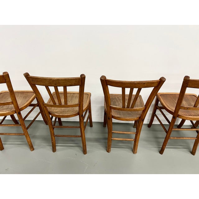 Wood Vintage Bistro Chairs, 1960s, Set of 5 For Sale - Image 7 of 15
