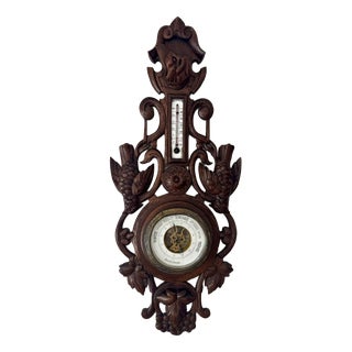 Antique Victorian Black Forest Aneroid Barometer, 1880 For Sale