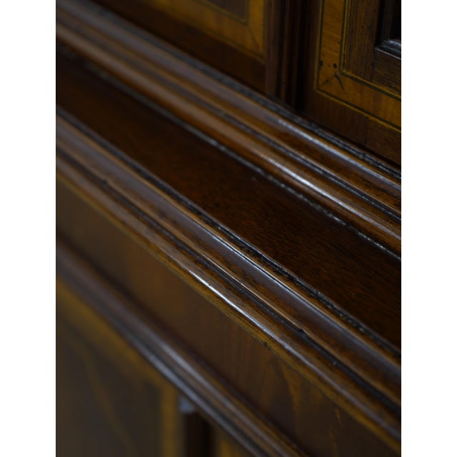 English Made Mahogany Inlaid Corner Cabinet For Sale - Image 16 of 17
