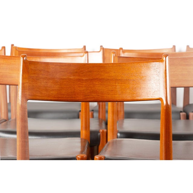 Danish Model 418 Chairs in Teak and Skai by Arne Vodder for Sibast, 1960s, Set of 12 For Sale - Image 18 of 18