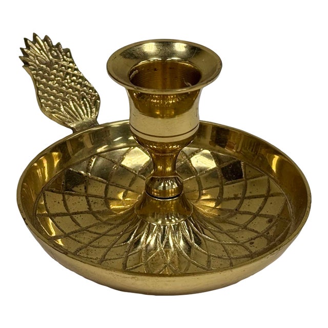 Brass Pineapple Candlestick Holder For Sale