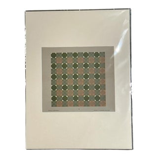 Vintage Geometric Tile Pattern Serigraph For Sale