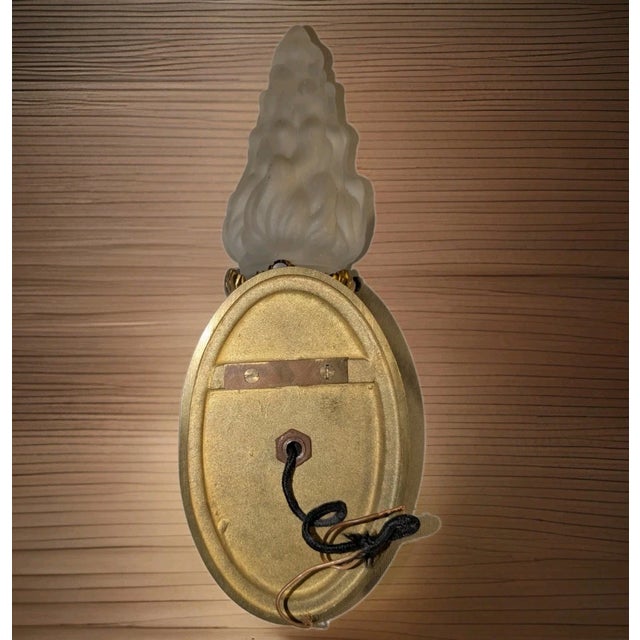 1950's French Regency Gilt and Patinated Bronze Hand/ Fist Torch Sconce For Sale - Image 9 of 11