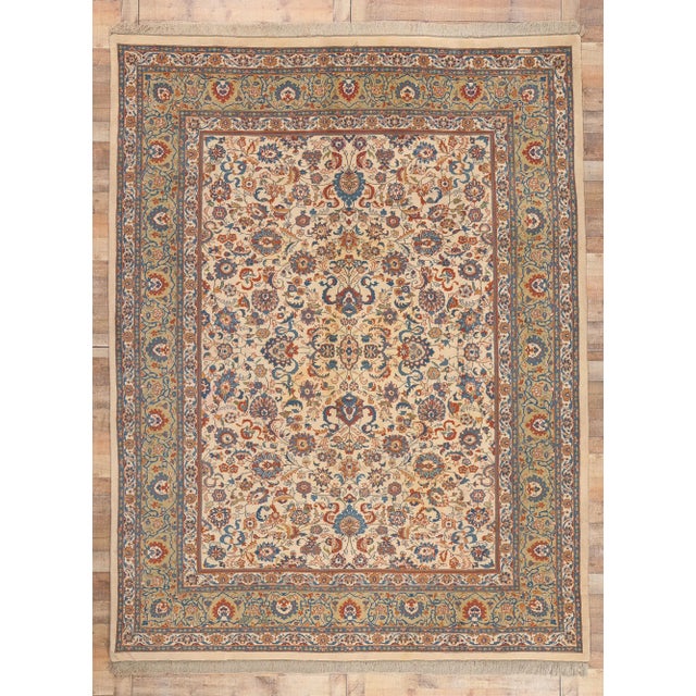 Late 20th Century Vintage Indian Tabriz Rug - 09'00 X 12'00 For Sale - Image 9 of 9