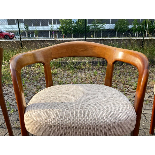 Mid-Century Modern Mid-Century Round Walnut Chair, 1960s, Set of 4 For Sale - Image 3 of 13