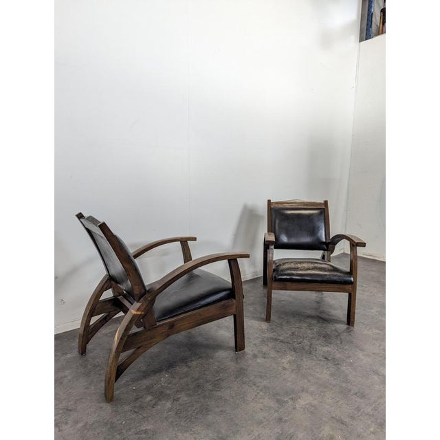 Leather Lounge Chairs, Set of 2 For Sale - Image 3 of 7