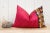 Red Arusha Antique Mashru Tribal Lumbar Pillow For Sale - Image 8 of 9
