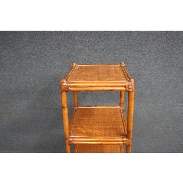 Ethan Allen Ethan Allen Faux Bamboo & Rattan Etagere For Sale - Image 4 of 9