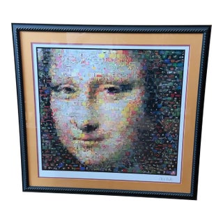 Contemporary Seriolithograph Mona Lisa Photo Mosaic Pop Art Print by Neil J Farkas For Sale