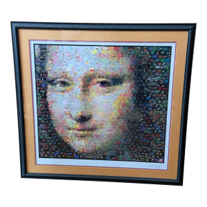Contemporary Seriolithograph Mona Lisa Photo Mosaic Pop Art Print by Neil J Farkas