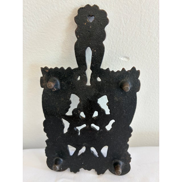 Metal Vintage Cast Iron Grape and Vine Trivet For Sale - Image 7 of 8