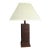 Vintage Woven Leather Kenzie Lamp + Shade For Sale