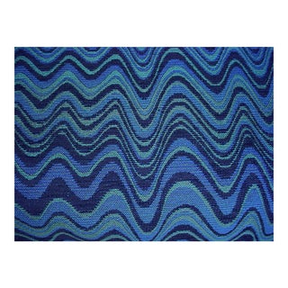 Rm Coco Sonic Wave Lapis Navy Lagoon Bargello Weave Upholstery Fabric - 3y (10 3/4y) For Sale