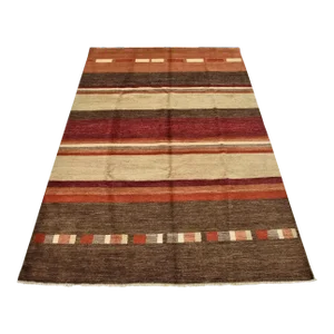 Gabbeh Rug 6'8'' X 9'5'' Multicolor Wool Contemporary Hand-Knotted Carpet