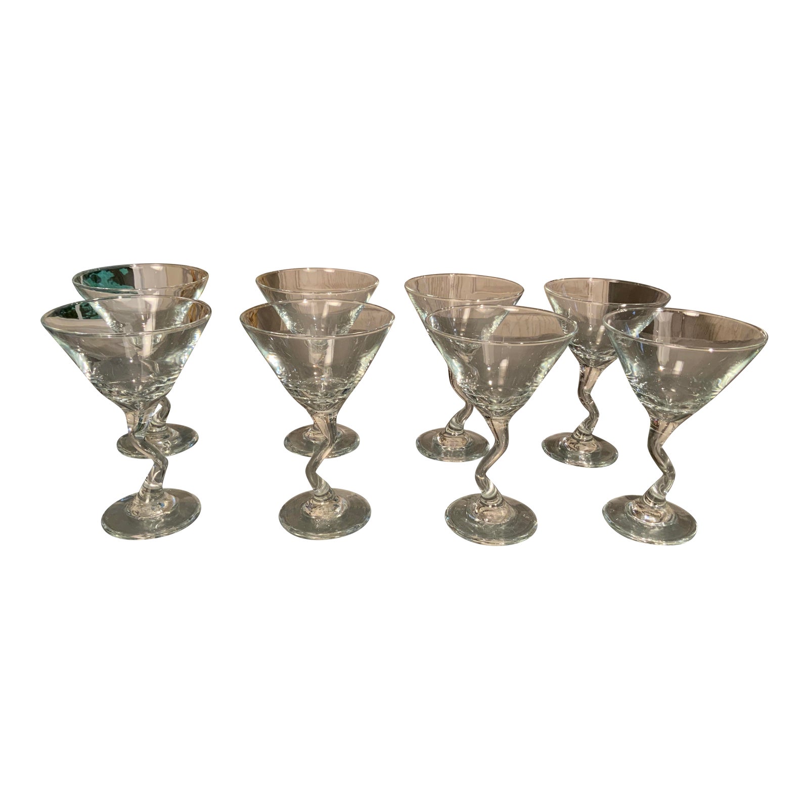 2000s Libbey Glass Z Stem Martini Glasses Set of 8 Chairish
