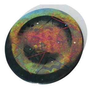 Dichroic Art Glass Plate by Henry Monrign