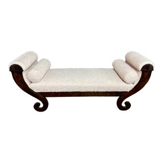 Reupholstered Biedermeier Chaise Lounge With Pillows For Sale