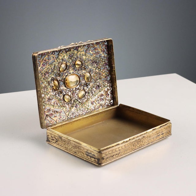 Silver and Glass Stone Box For Sale - Image 9 of 12