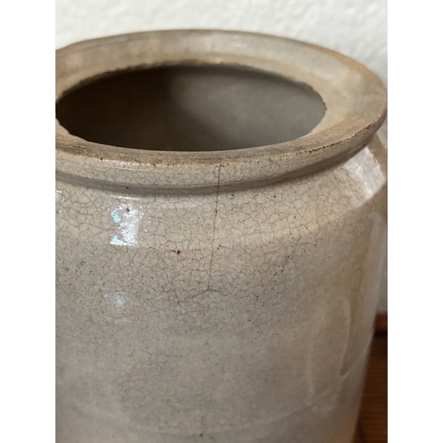 Antique Rustic European Salt-Glazed Stoneware Crock For Sale - Image 6 of 8