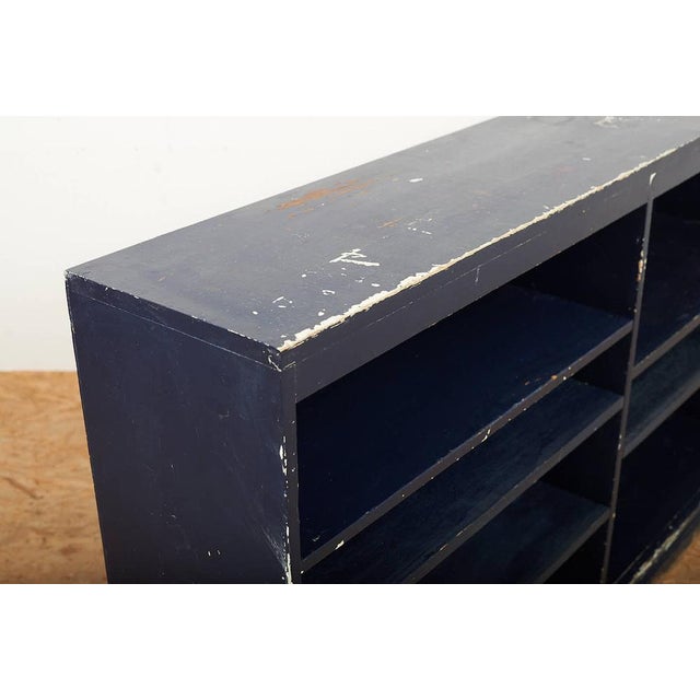 Wood Fir Shelf in Dark Blue, Switzerland, 1950s For Sale - Image 7 of 14